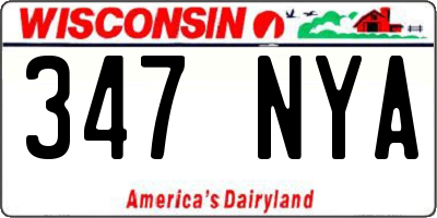 WI license plate 347NYA