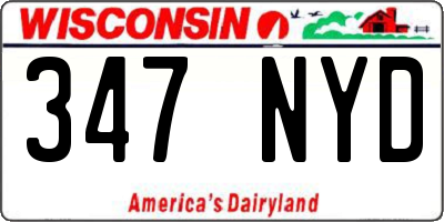 WI license plate 347NYD