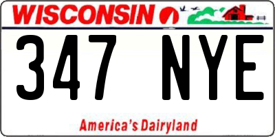 WI license plate 347NYE