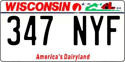 WI license plate 347NYF