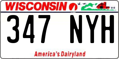 WI license plate 347NYH