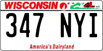 WI license plate 347NYI