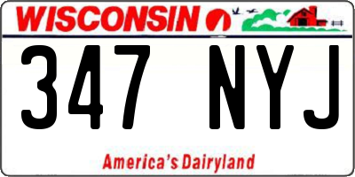 WI license plate 347NYJ