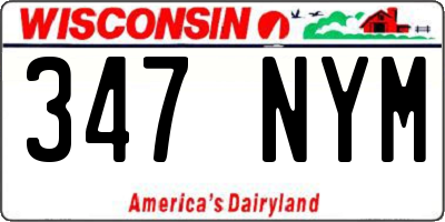 WI license plate 347NYM