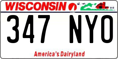 WI license plate 347NYO