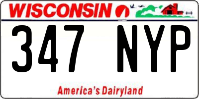 WI license plate 347NYP