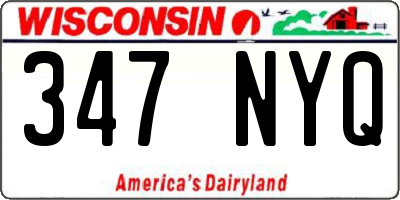 WI license plate 347NYQ