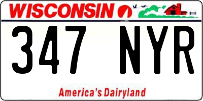 WI license plate 347NYR