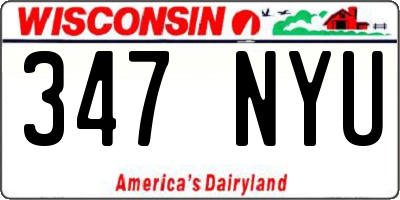 WI license plate 347NYU