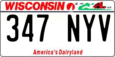 WI license plate 347NYV