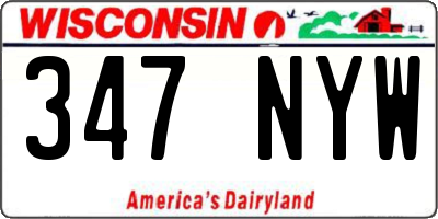 WI license plate 347NYW