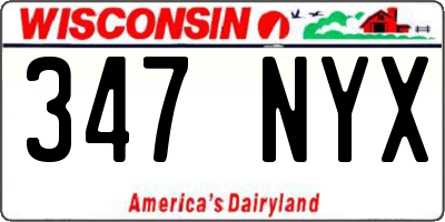 WI license plate 347NYX
