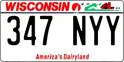 WI license plate 347NYY
