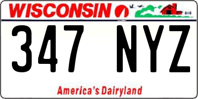 WI license plate 347NYZ