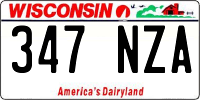WI license plate 347NZA