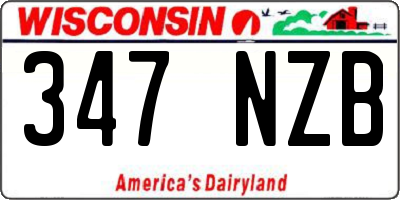 WI license plate 347NZB