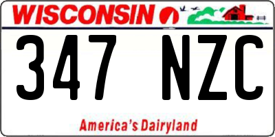 WI license plate 347NZC