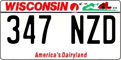 WI license plate 347NZD