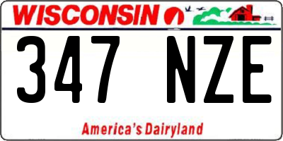 WI license plate 347NZE