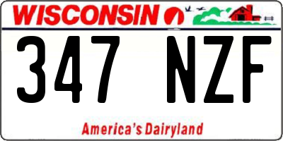 WI license plate 347NZF