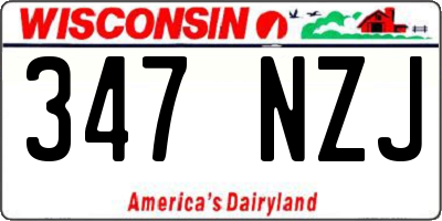WI license plate 347NZJ