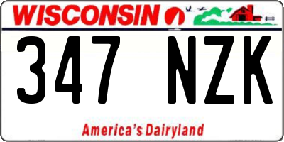 WI license plate 347NZK