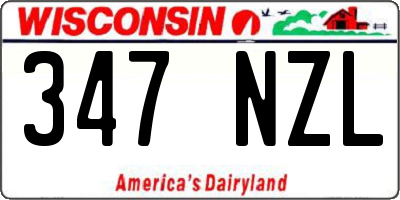 WI license plate 347NZL
