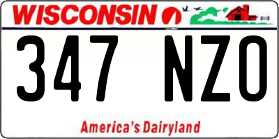 WI license plate 347NZO