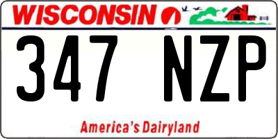 WI license plate 347NZP