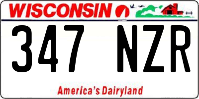 WI license plate 347NZR