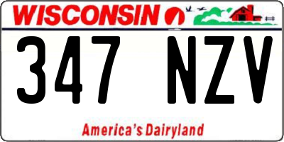 WI license plate 347NZV