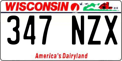 WI license plate 347NZX