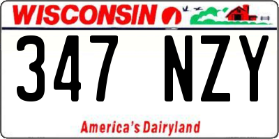 WI license plate 347NZY