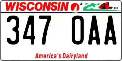 WI license plate 347OAA
