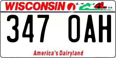 WI license plate 347OAH