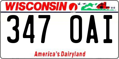 WI license plate 347OAI