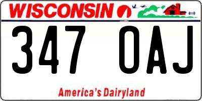 WI license plate 347OAJ