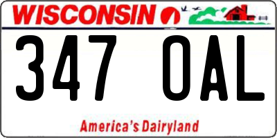 WI license plate 347OAL