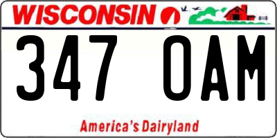 WI license plate 347OAM