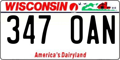 WI license plate 347OAN