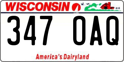 WI license plate 347OAQ