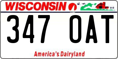 WI license plate 347OAT
