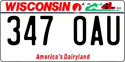 WI license plate 347OAU