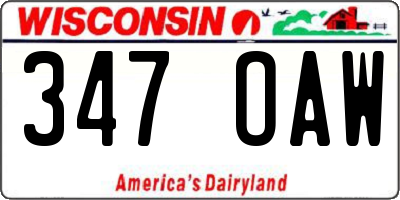 WI license plate 347OAW