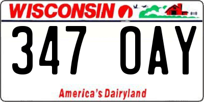 WI license plate 347OAY