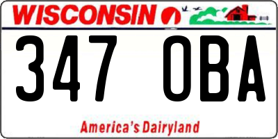 WI license plate 347OBA