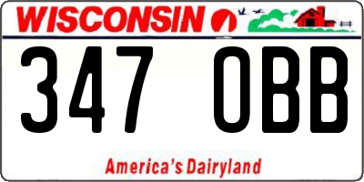 WI license plate 347OBB