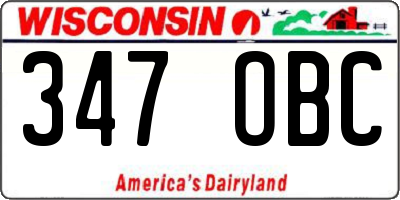 WI license plate 347OBC