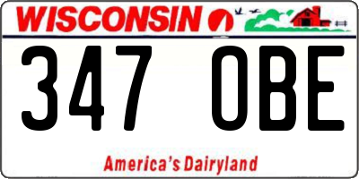 WI license plate 347OBE