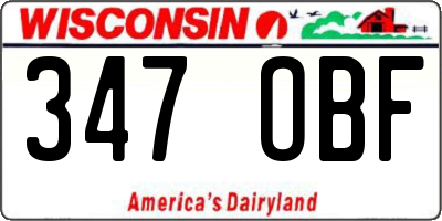WI license plate 347OBF